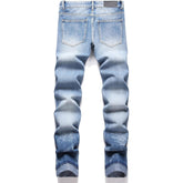 Men's Personality Light color whitening Jeans